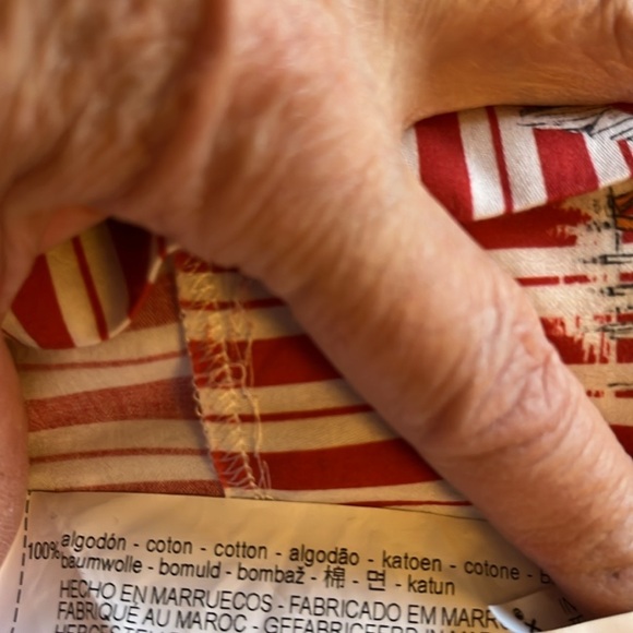 Zara Woman long sleeved red and white striped top with herons. Size Small. - Picture 8 of 8
